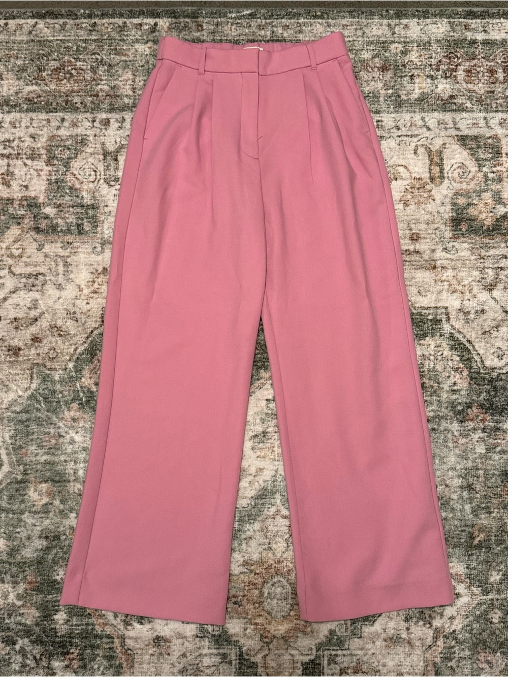 Abercrombie Wide-Leg High-Waist Pink Women's Trousers